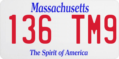 MA license plate 136TM9