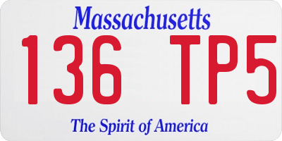 MA license plate 136TP5
