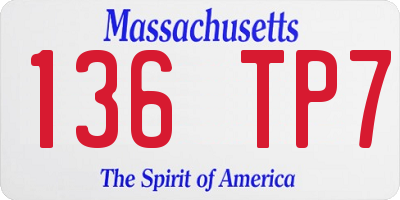 MA license plate 136TP7