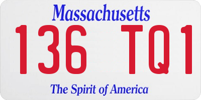 MA license plate 136TQ1