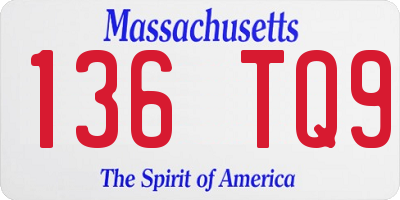 MA license plate 136TQ9