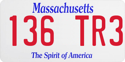 MA license plate 136TR3