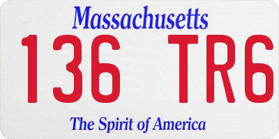 MA license plate 136TR6