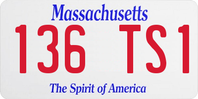 MA license plate 136TS1