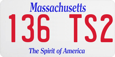 MA license plate 136TS2