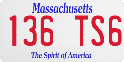 MA license plate 136TS6
