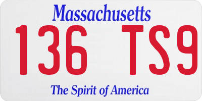 MA license plate 136TS9