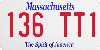 MA license plate 136TT1