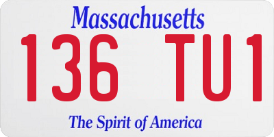 MA license plate 136TU1