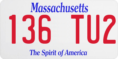MA license plate 136TU2