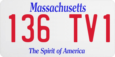 MA license plate 136TV1