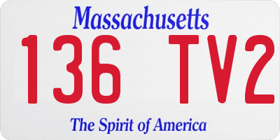 MA license plate 136TV2