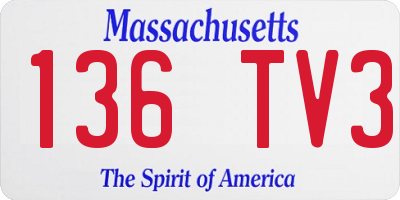 MA license plate 136TV3