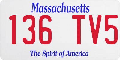 MA license plate 136TV5