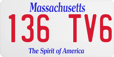 MA license plate 136TV6