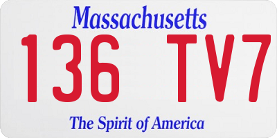 MA license plate 136TV7