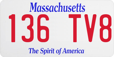 MA license plate 136TV8
