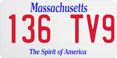 MA license plate 136TV9
