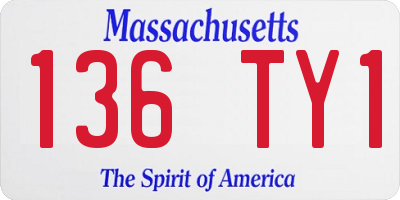 MA license plate 136TY1