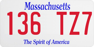 MA license plate 136TZ7