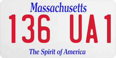 MA license plate 136UA1