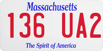 MA license plate 136UA2