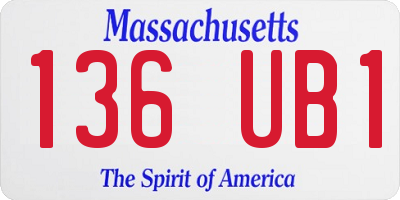 MA license plate 136UB1