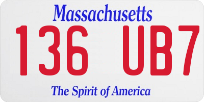 MA license plate 136UB7