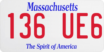 MA license plate 136UE6