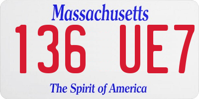 MA license plate 136UE7