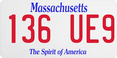 MA license plate 136UE9
