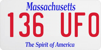 MA license plate 136UF0