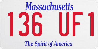 MA license plate 136UF1
