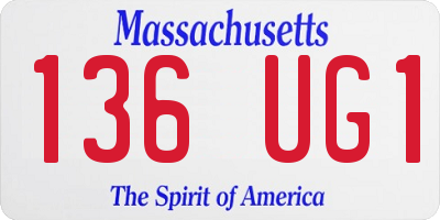 MA license plate 136UG1
