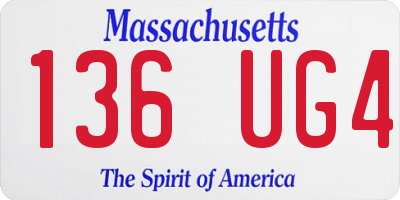 MA license plate 136UG4