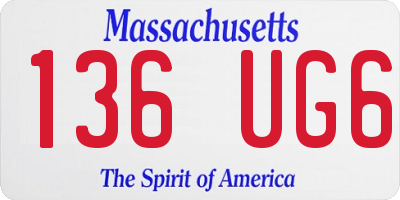 MA license plate 136UG6