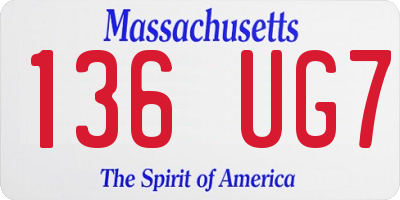 MA license plate 136UG7