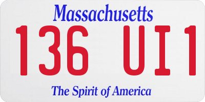 MA license plate 136UI1
