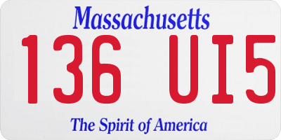 MA license plate 136UI5