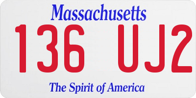 MA license plate 136UJ2