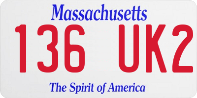 MA license plate 136UK2
