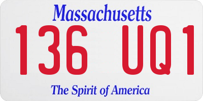 MA license plate 136UQ1