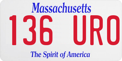 MA license plate 136UR0