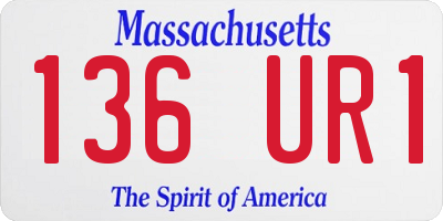 MA license plate 136UR1