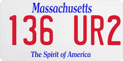 MA license plate 136UR2