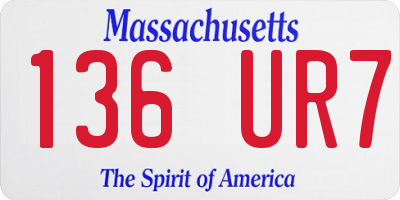 MA license plate 136UR7