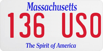 MA license plate 136US0
