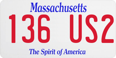MA license plate 136US2