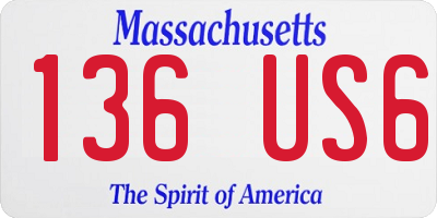 MA license plate 136US6
