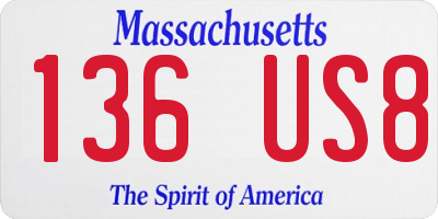 MA license plate 136US8